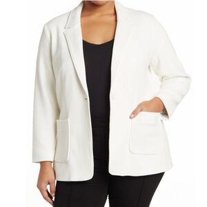 DR2 by Daniel Rainn Knit Fully Lined Jacket in ivory Size 2X